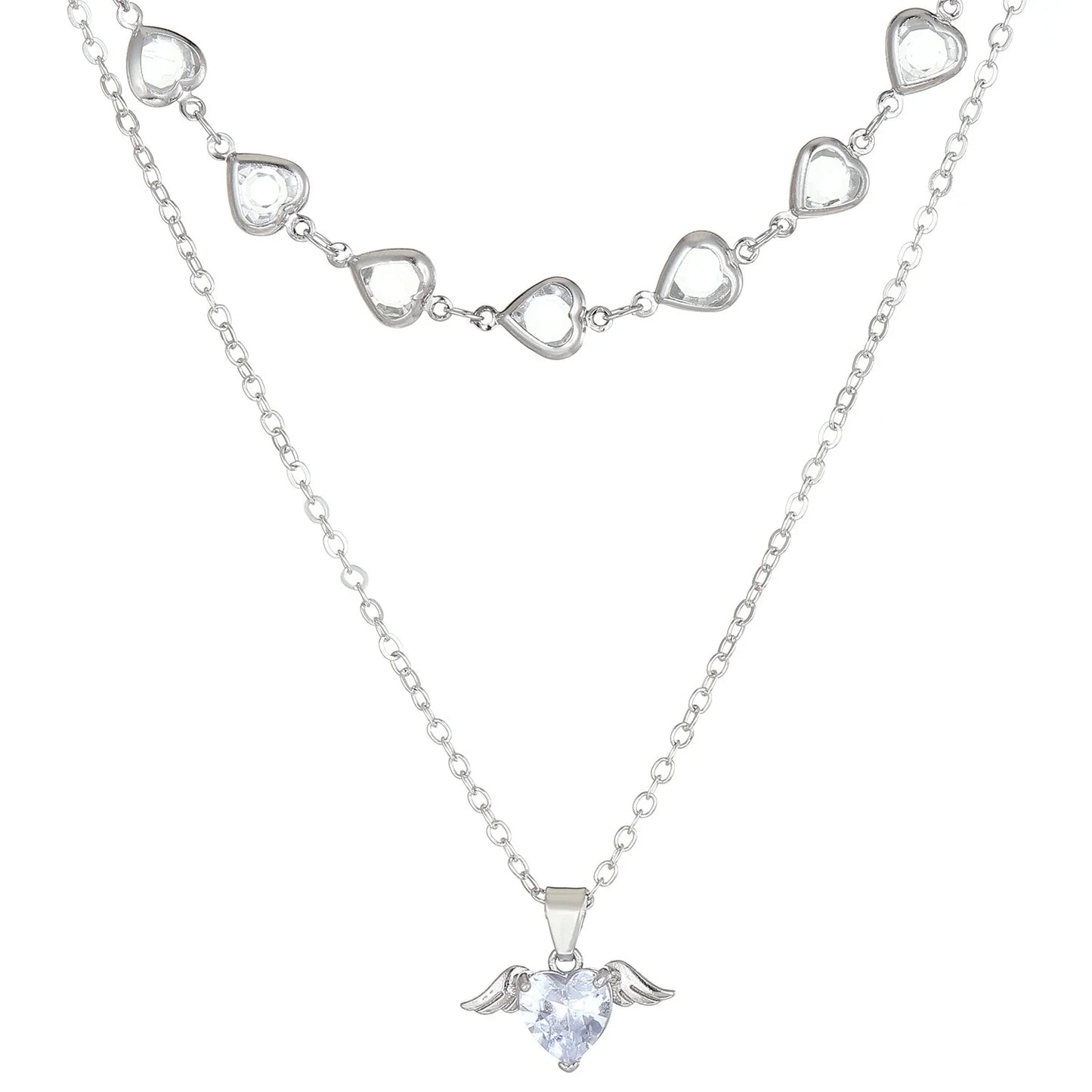 Women's Crystal Heart Pendant Necklace