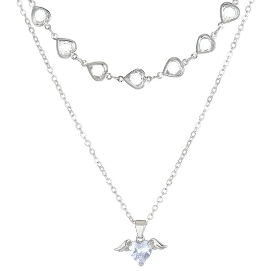 Women's Crystal Heart Pendant Necklace