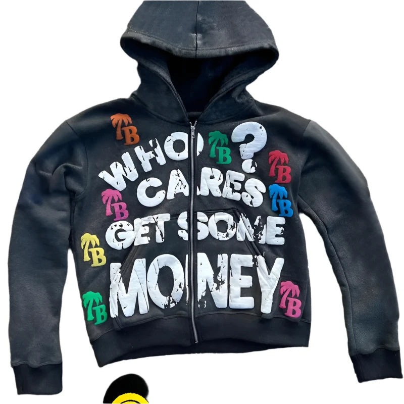 Zip-up Graphic Hoodie