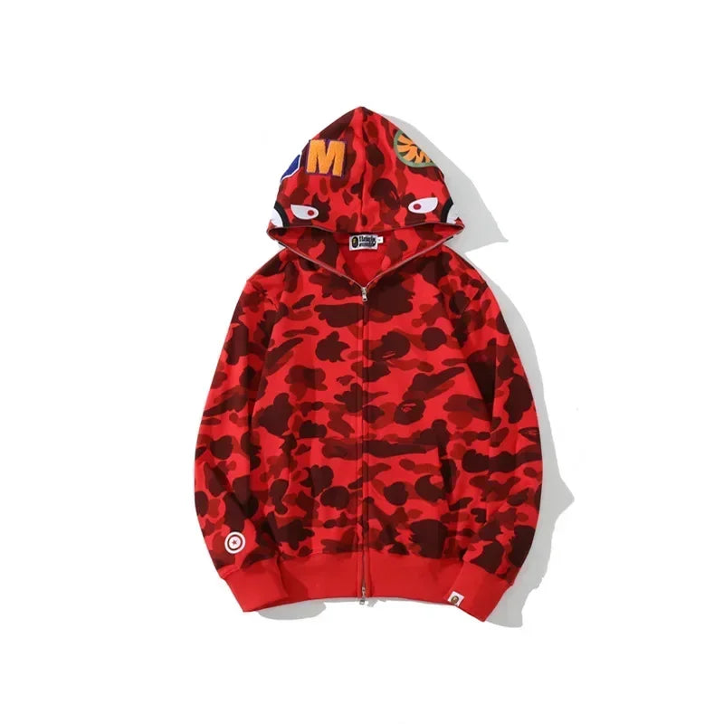  Shark Camouflage Zip up Hoodie