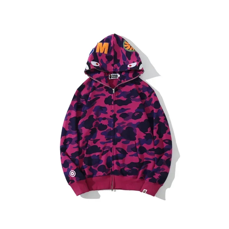  Shark Camouflage Zip up Hoodie