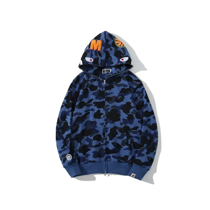  Shark Camouflage Zip up Hoodie