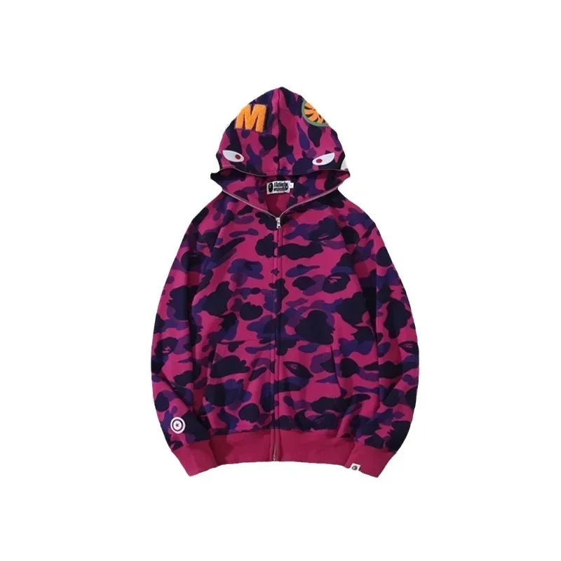  Shark Camouflage Zip up Hoodie