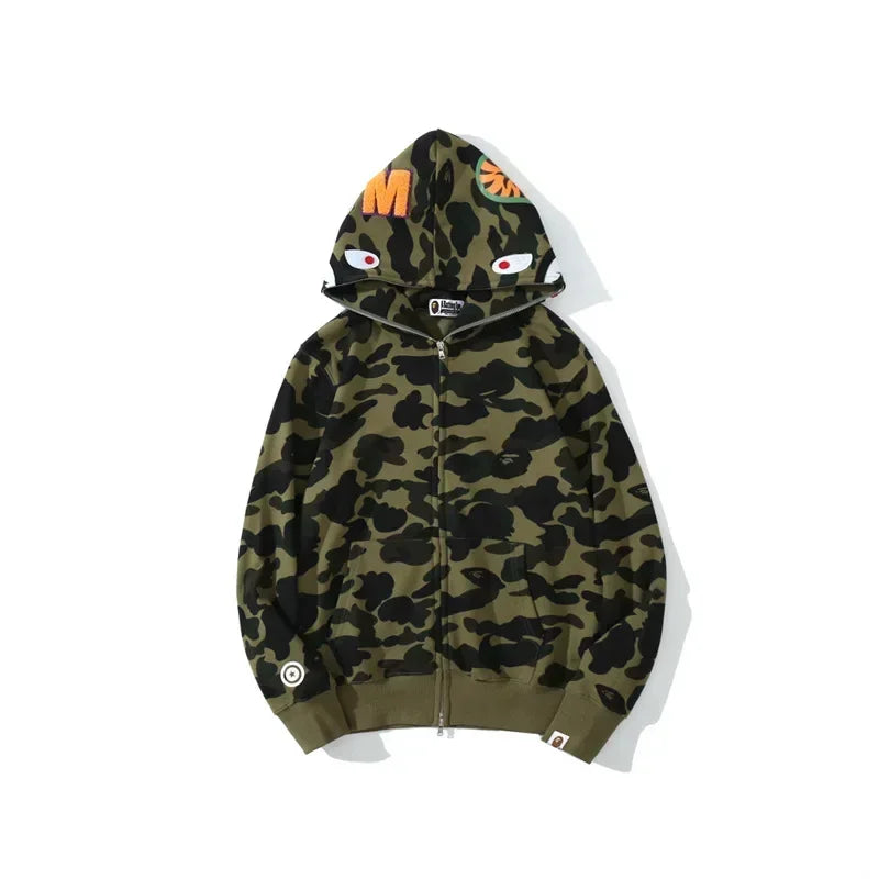  Shark Camouflage Zip up Hoodie