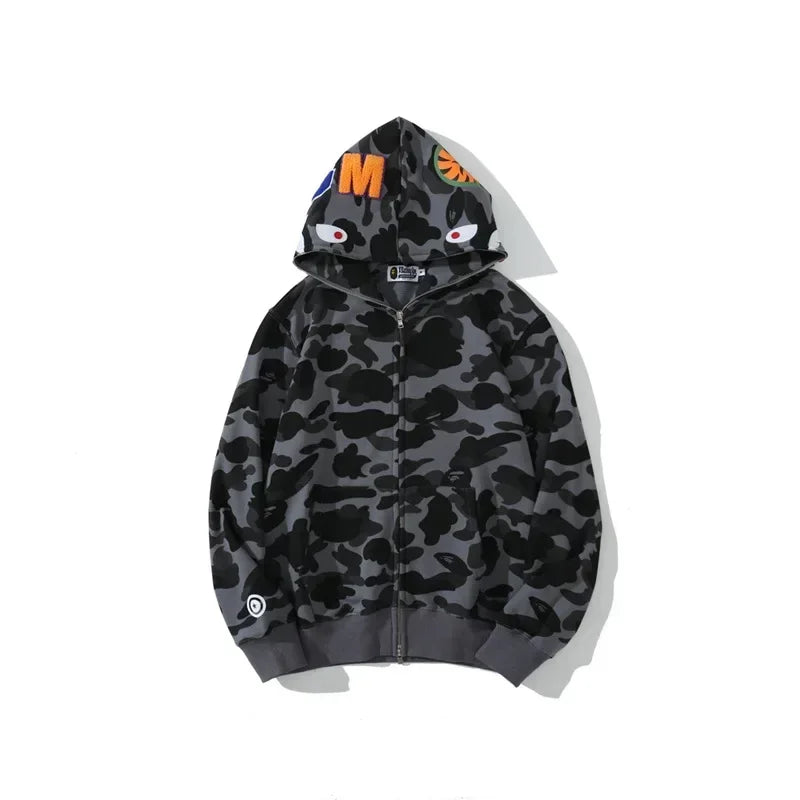  Shark Camouflage Zip up Hoodie