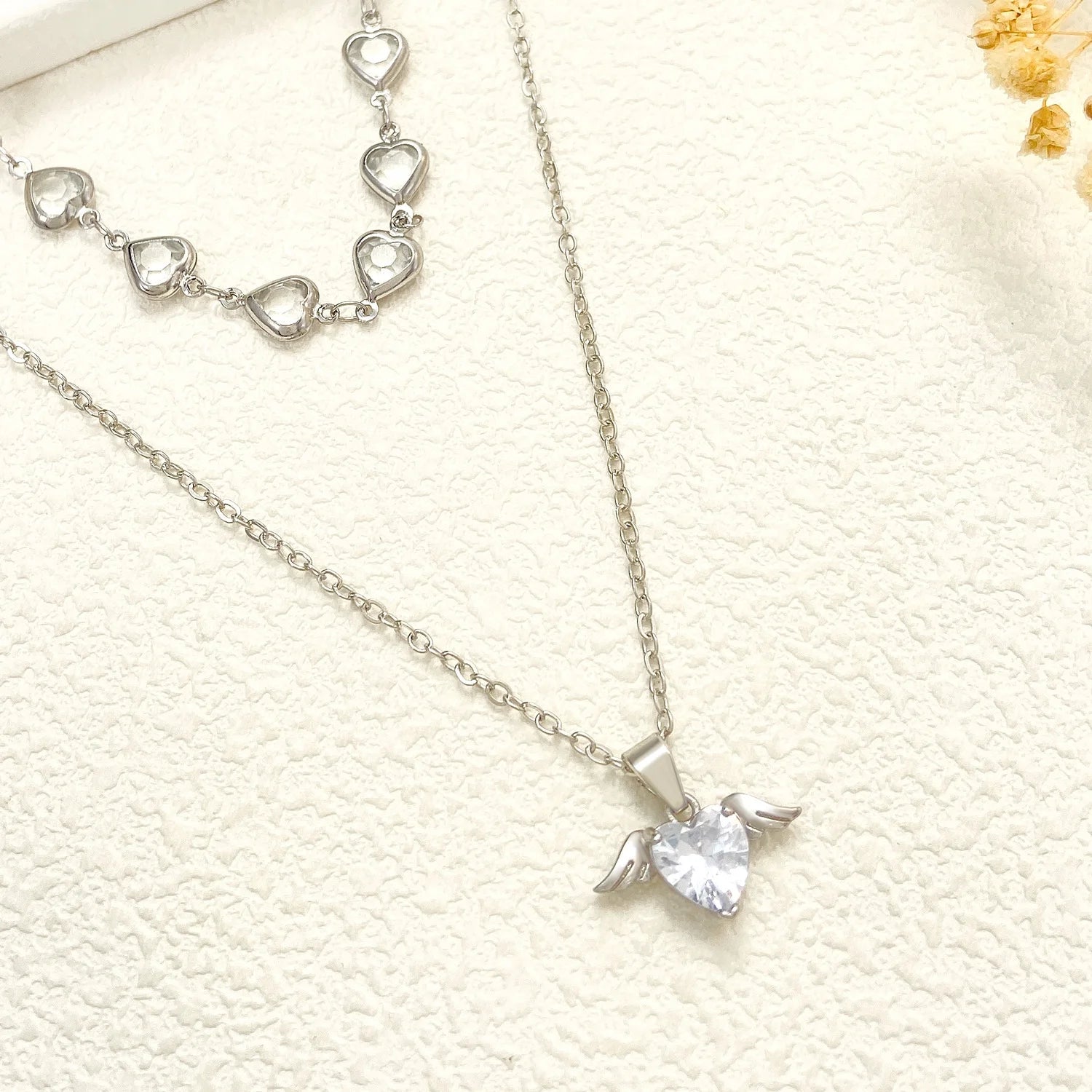 Women's Crystal Heart Pendant Necklace